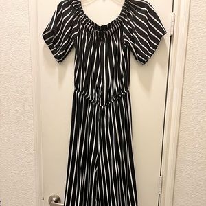 Black and white stripped jumpsuit